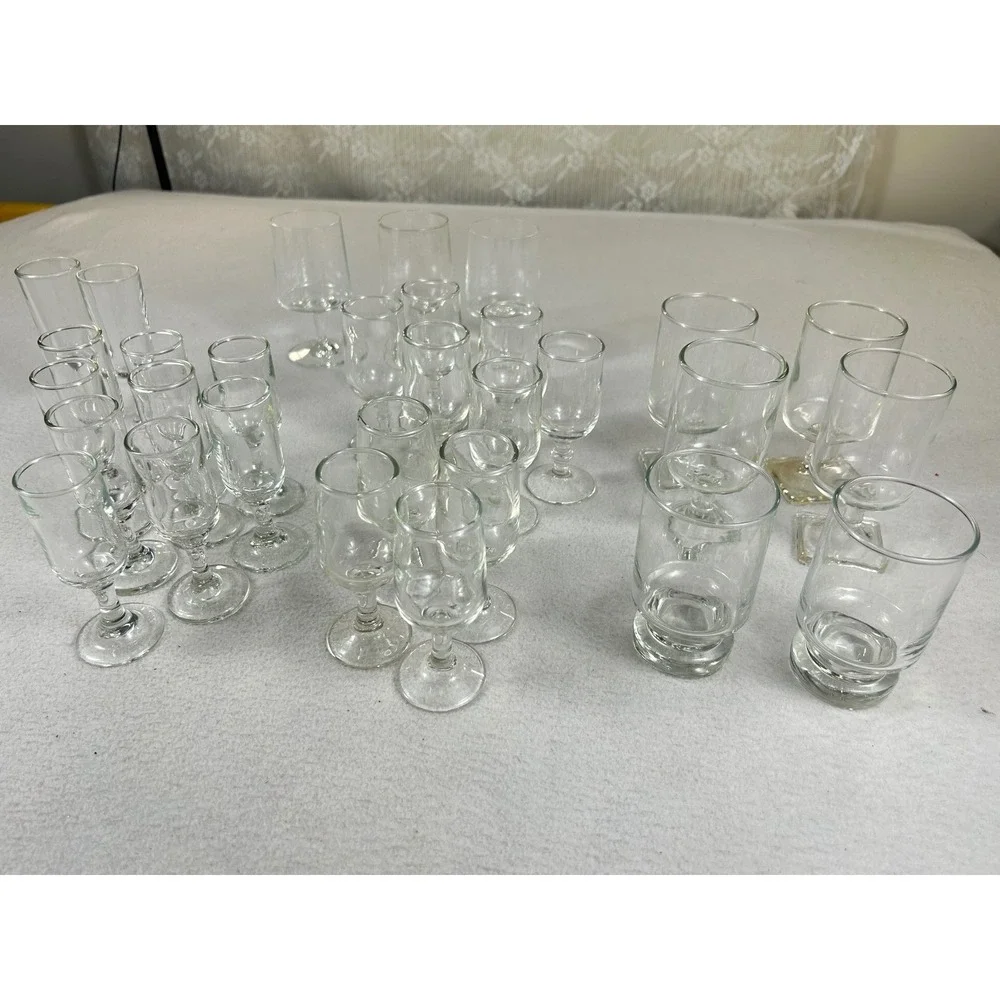 Unbranded Assorted Glassware Set Clear Vintage Elegant Barware Cordial Glasses